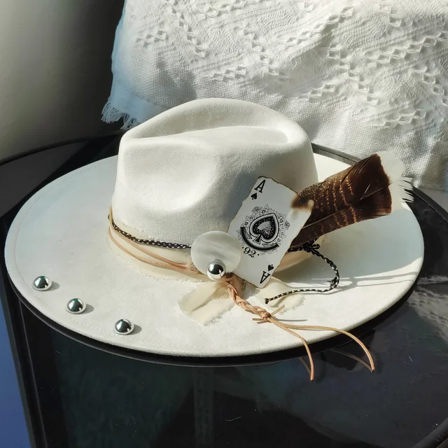 Retro Suede Fedora Hat dla kobiet Mężczyźni Akcesoria z piór Fedora Kapelusze kościelne Jazz Cap Panama Moda Party Kapelusze Jesień 2024