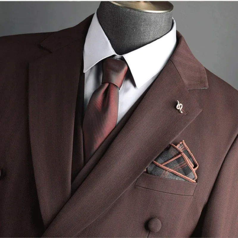 Man Suit Coat Double-breasted Long Sleeve Men Outerwear Slim Simple Solid Long Sleeve Comfortable Wedding Business Male Blazer