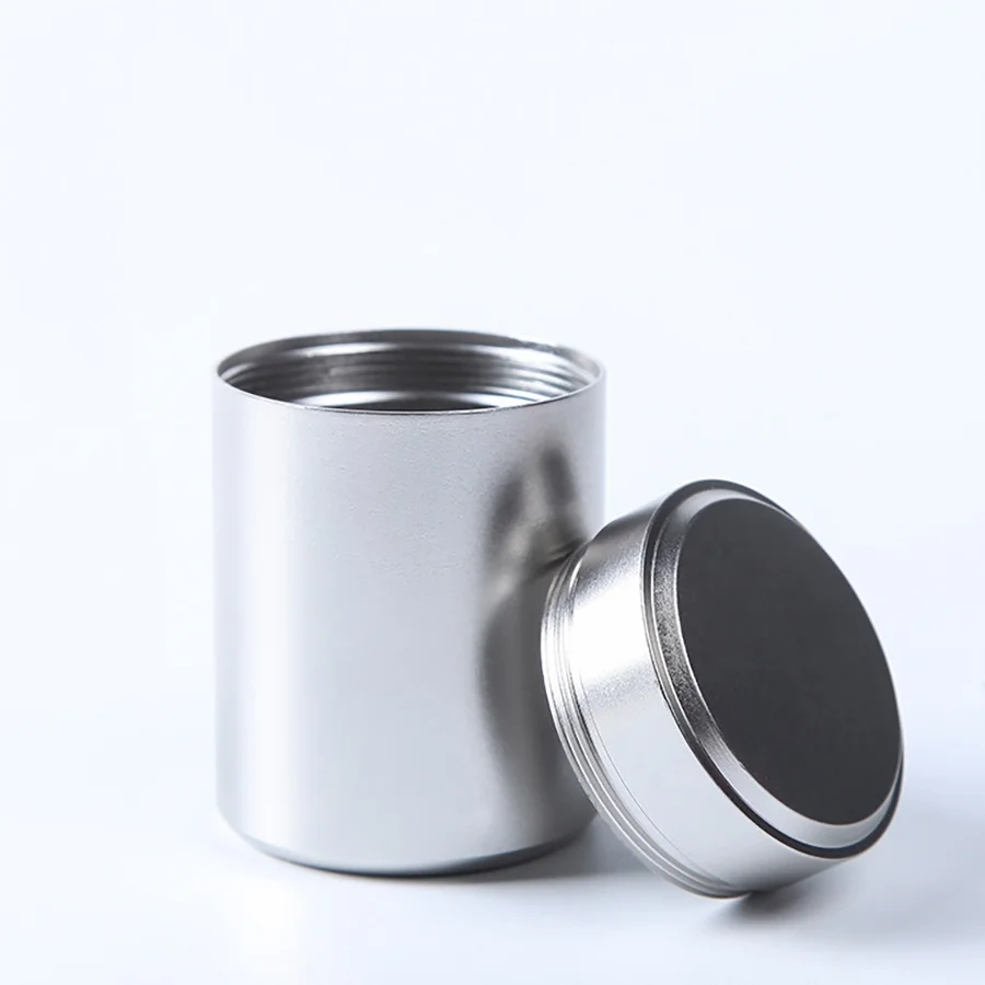 Small Tea Tin Canister Tea Tin Can Metal Container with Lid Sealed Container Food Storage Jars Loose Leaf Tea Storage Container