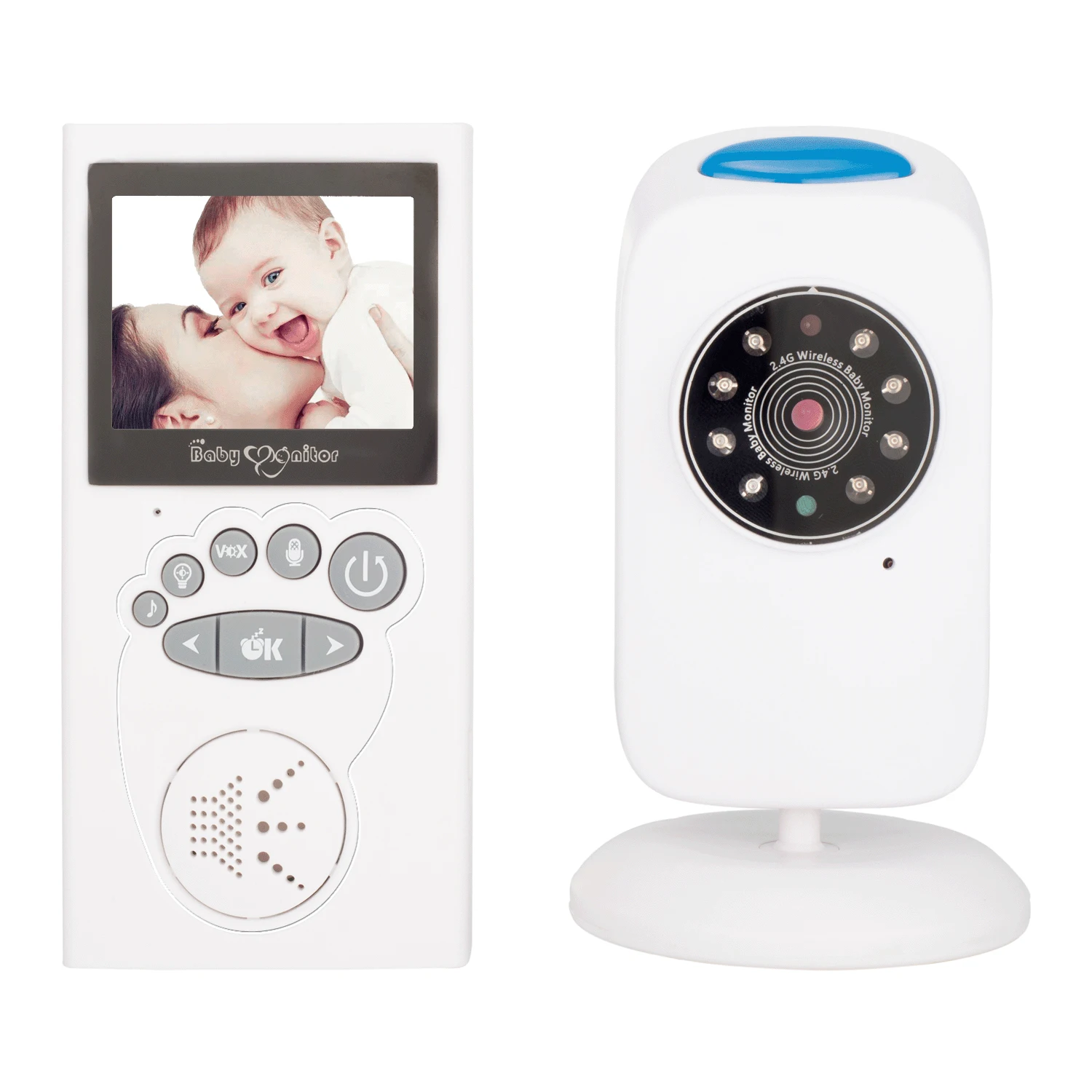 2.0Inch Wireless Long Distance Digital Baby Monitor Temperature Monitoring Lullaby Babysitter Nanny Cam Intercom VOX Baby Camera