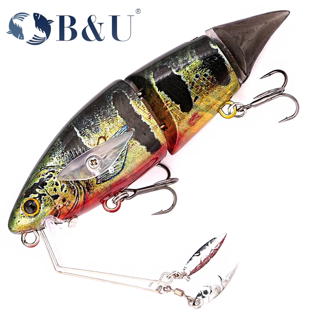 

B&U 10cm Fishing Lures joint body Glide Spinner Swimbaits Floating powerful S-shaped Hard baits bass Pike Depth Change