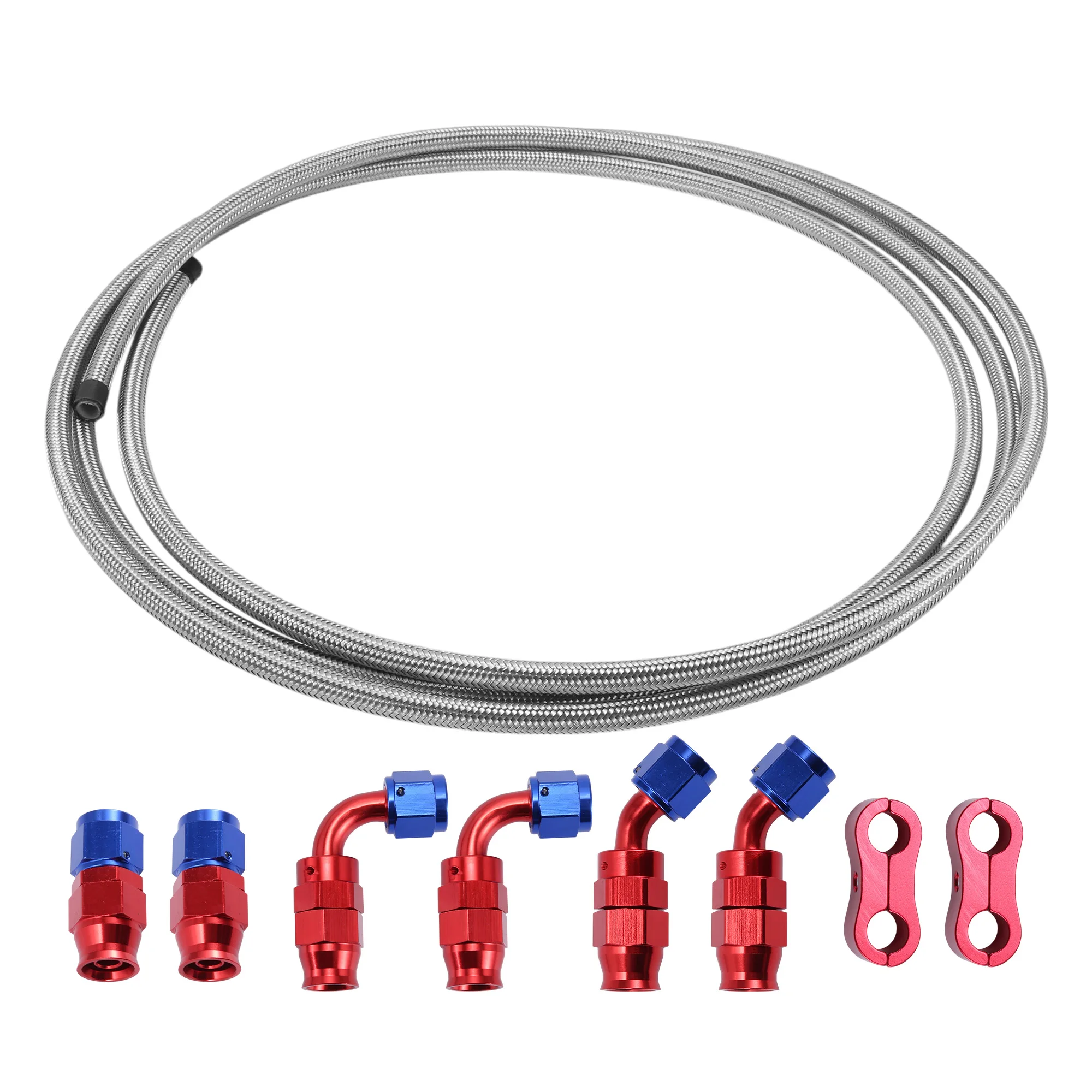 

UXCELL AN4 Fuel Line Kit 12ft Hose Automotive Fuel Hose with Adapters 5mm(ID)