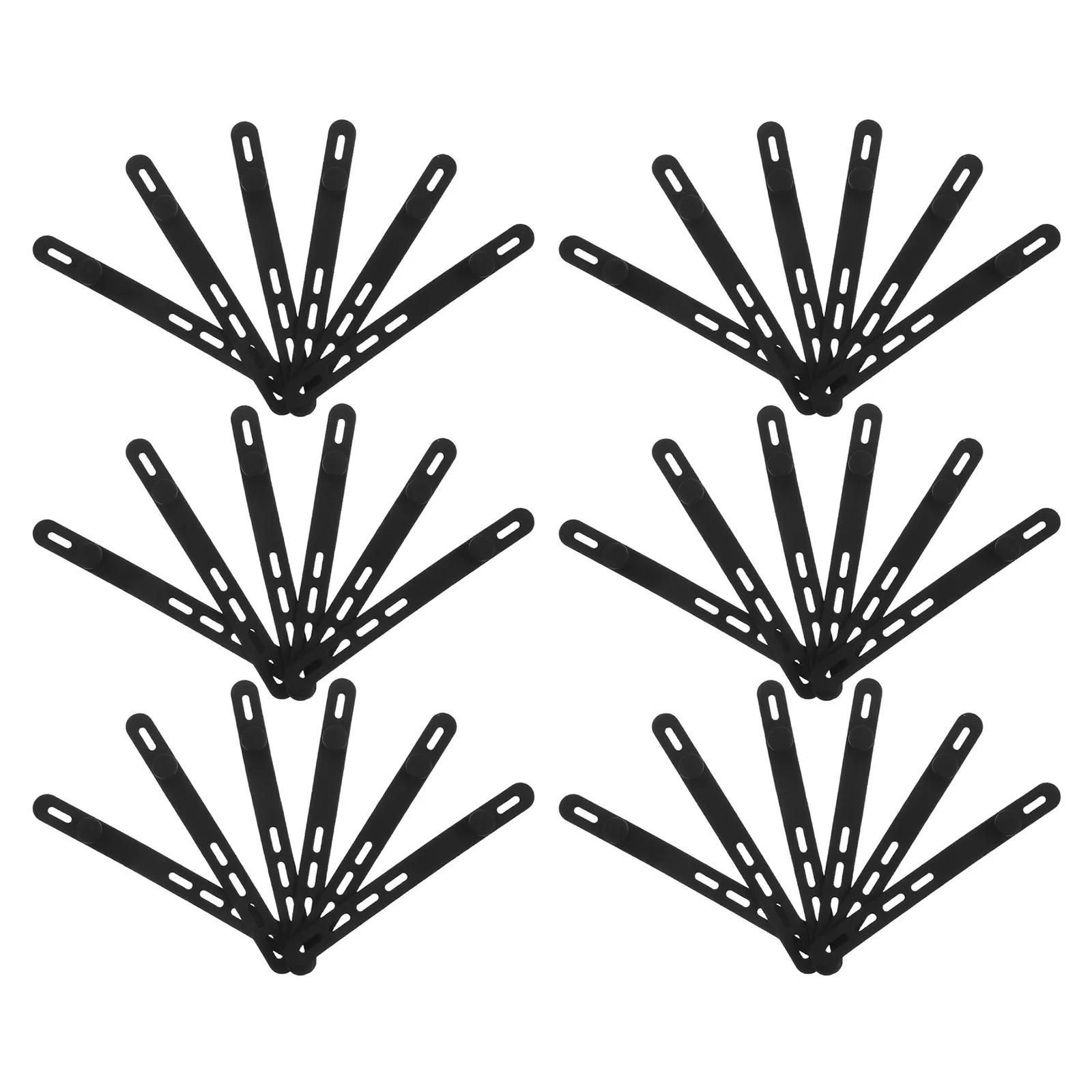 40Pcs Desk Cable Organizer Silicone Reusable Ties Elastic Adjustable Cord Wrap for Chargers Earphones Data Cables Black