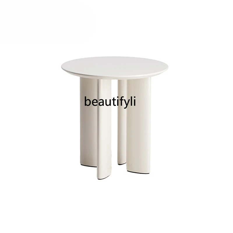 Wabi Sand cream wind solid wood, living room light luxury round table mini small coffee  round corner table