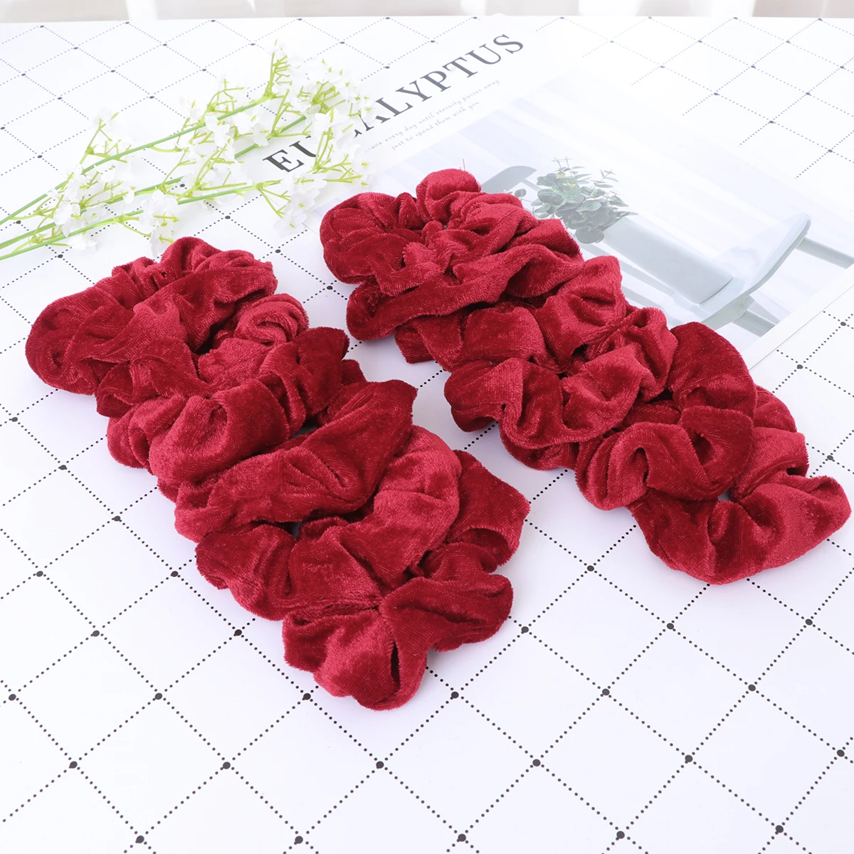 

12pcs Christmas Hair Ties Fashion Rings Ropes Ponytail Holder Headdress Stylish Daily Wear Accessories