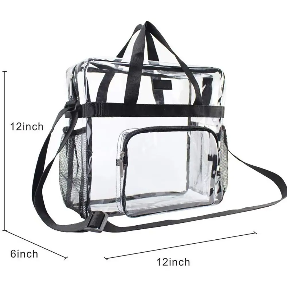 Large Capacity Clear Bag Stadium Approved PVC Clear Purse Clear Crossbody Bag  for Concerts Sports Festivals