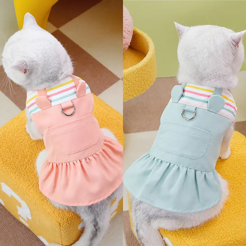 

Thin Section Pomeranian Teddy Princess Dress Spring And Summer Small Dogs And Cats Sleeveless Dress Cute Mesh Fluffy Skirt