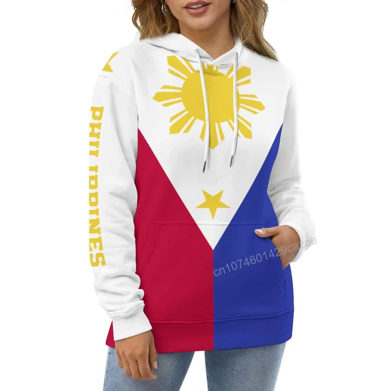 Sudadera con capucha de poliéster para hombre y mujer, suéter informal con estampado 3D de bandera de país de Filipinas, estilo Harajuku, Unisex