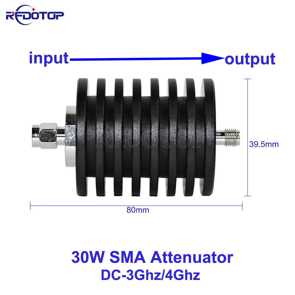 

1Pcs 30W SMA-JK Connector Attenuator DC-3Ghz/4Ghz RF Coaxial Power 50 Ohm SMA Male to Female
