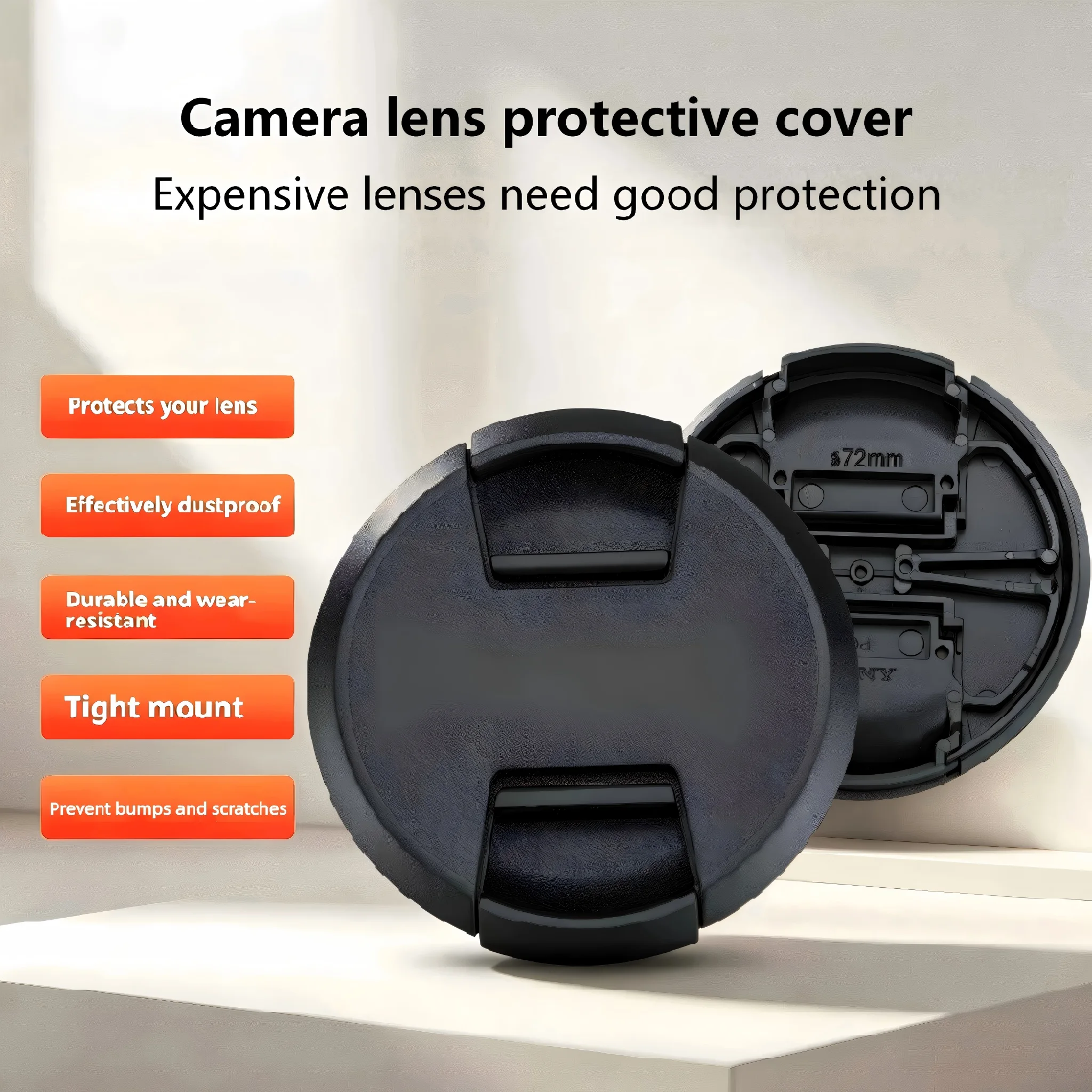 Universal Camera Lens Cover, Dustproof Scratch Resistant 40.5 43 46 49 52 55 58 62 67 72 77 82mm Lens For Sony Canon Nikon Fuji