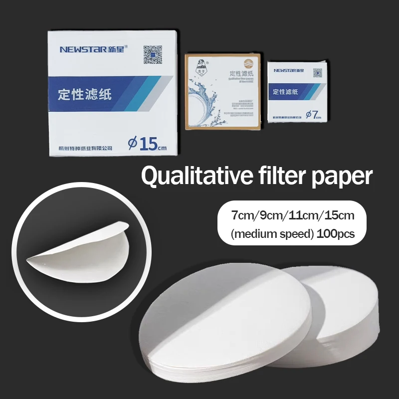 7cm/9cm/11cm 100 szt. Średnia prędkość bibuła filtracyjna lejek z filtrem bibuła filtracyjna laboratoryjny bibuła filtracyjna okrągły filtr jakościowy