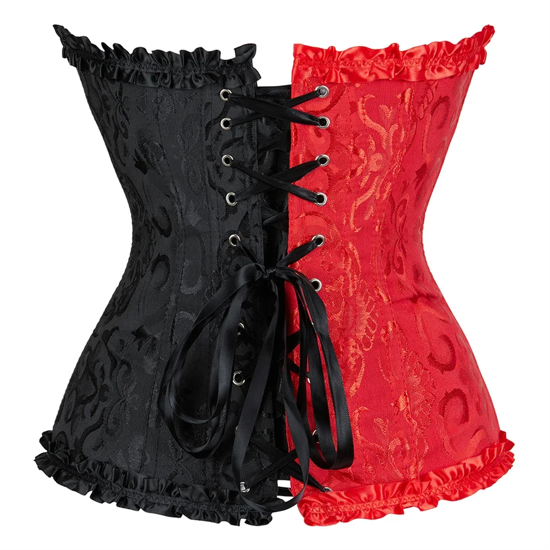 Women's Corset Skirt Lace Up Corsets with Steampunk Tulle Skirts Gothic Carnival Party Clubwear Costumes Rave Outfits Plus Size