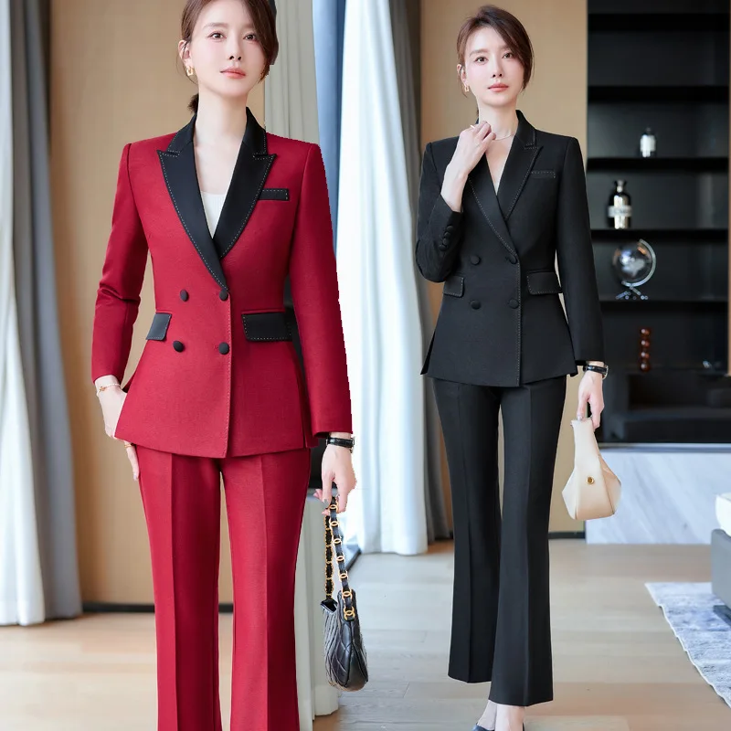 

Elegant Small Suit Coat for Women Spring and Autumn2024High-End Red High-Grade Tailored Suit Formal Clothes Work Clothes Busines