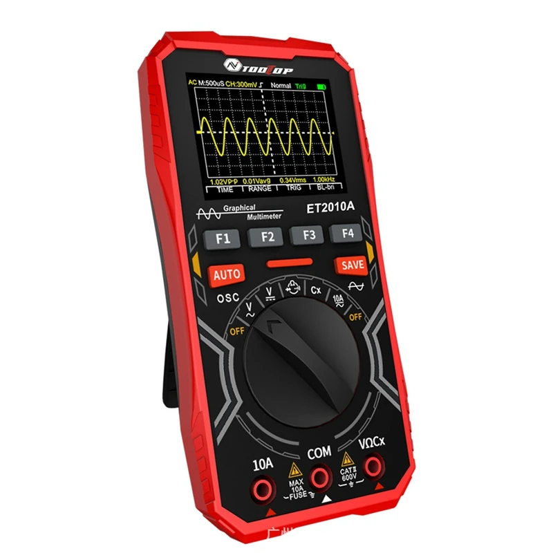 

TOOLTOP ET2010A Digital Oscilloscope Multimeter 1Mhz 2.5Msps AUTO Oscilloscope AC/DC 600V Graphcial Multimeter
