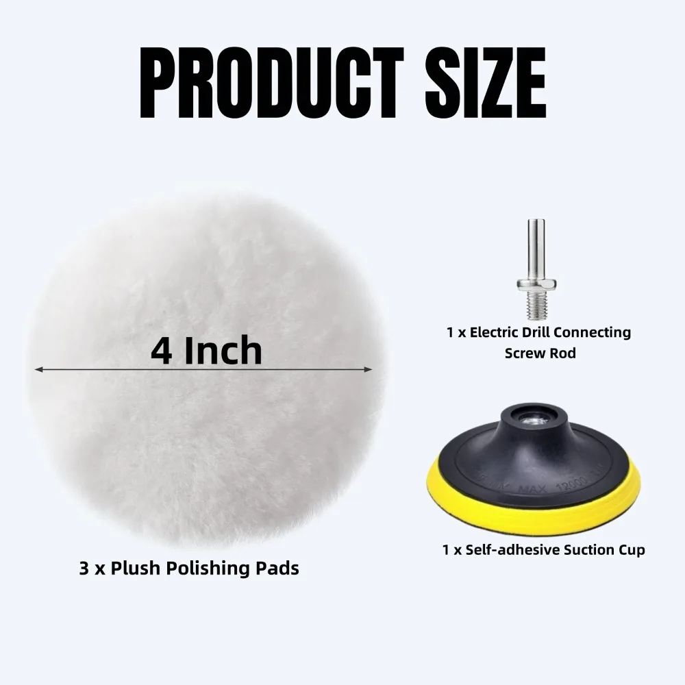 5 قطعة 4 بوصة لوحة التلميع عدة تقليد الصوف الحفر الكهربائية الملمع منصات للبلاط الزجاج الفولاذ المقاوم للصدأ أدوات إصلاح الخدش #6