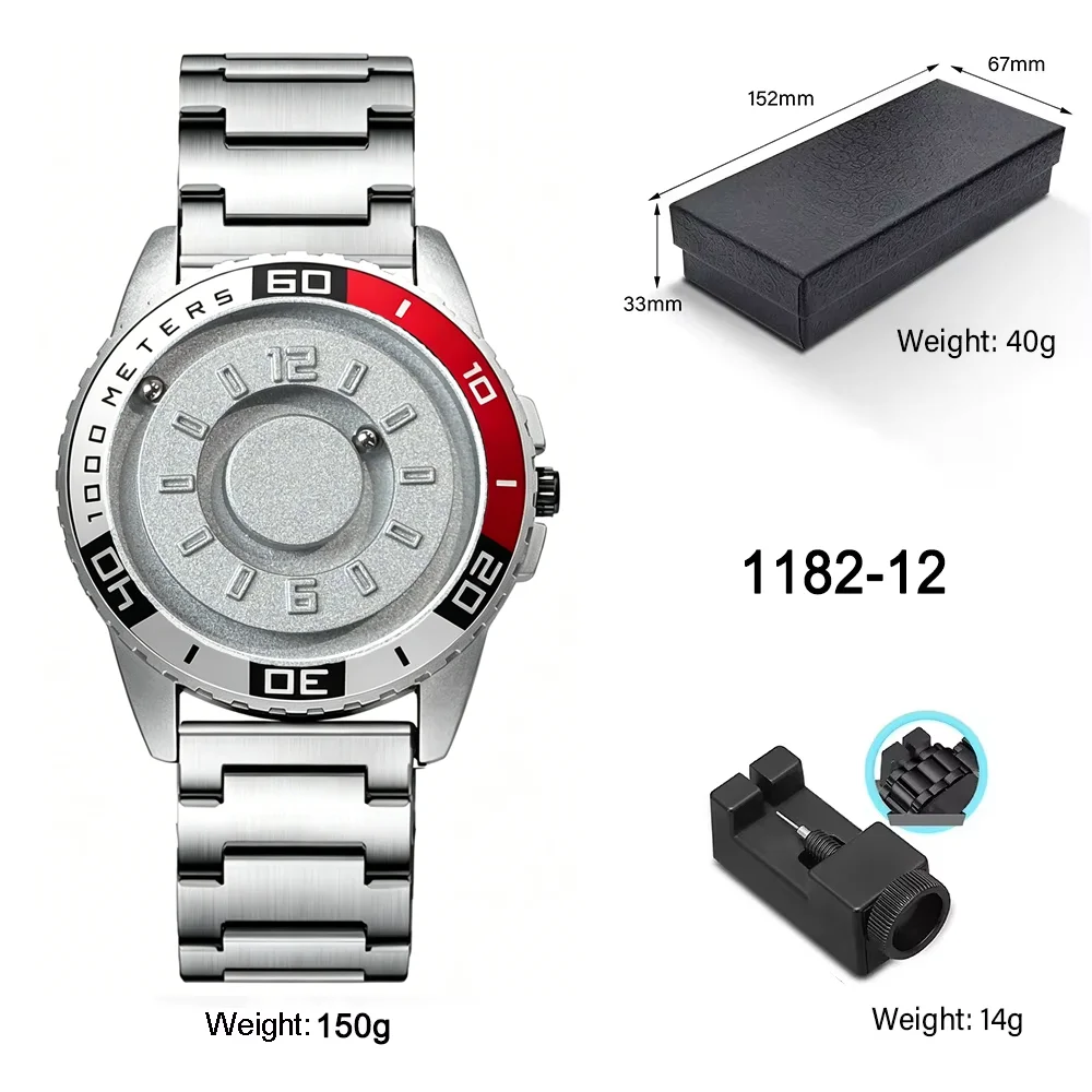 Fashion Magnetic Suspension Men Watches Casual Sports Roma Dial Wristwatches For Men's Clock (Optional Packaging Box)
