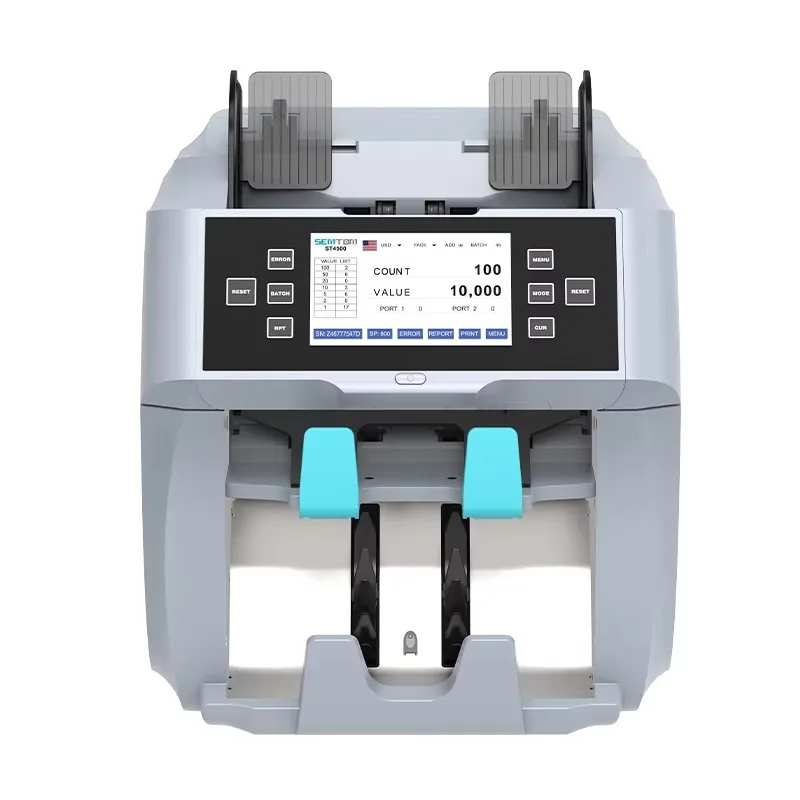 Heavy Duty Two Pockets Professional Banknote Sorter Multi Currency Sorting Machine