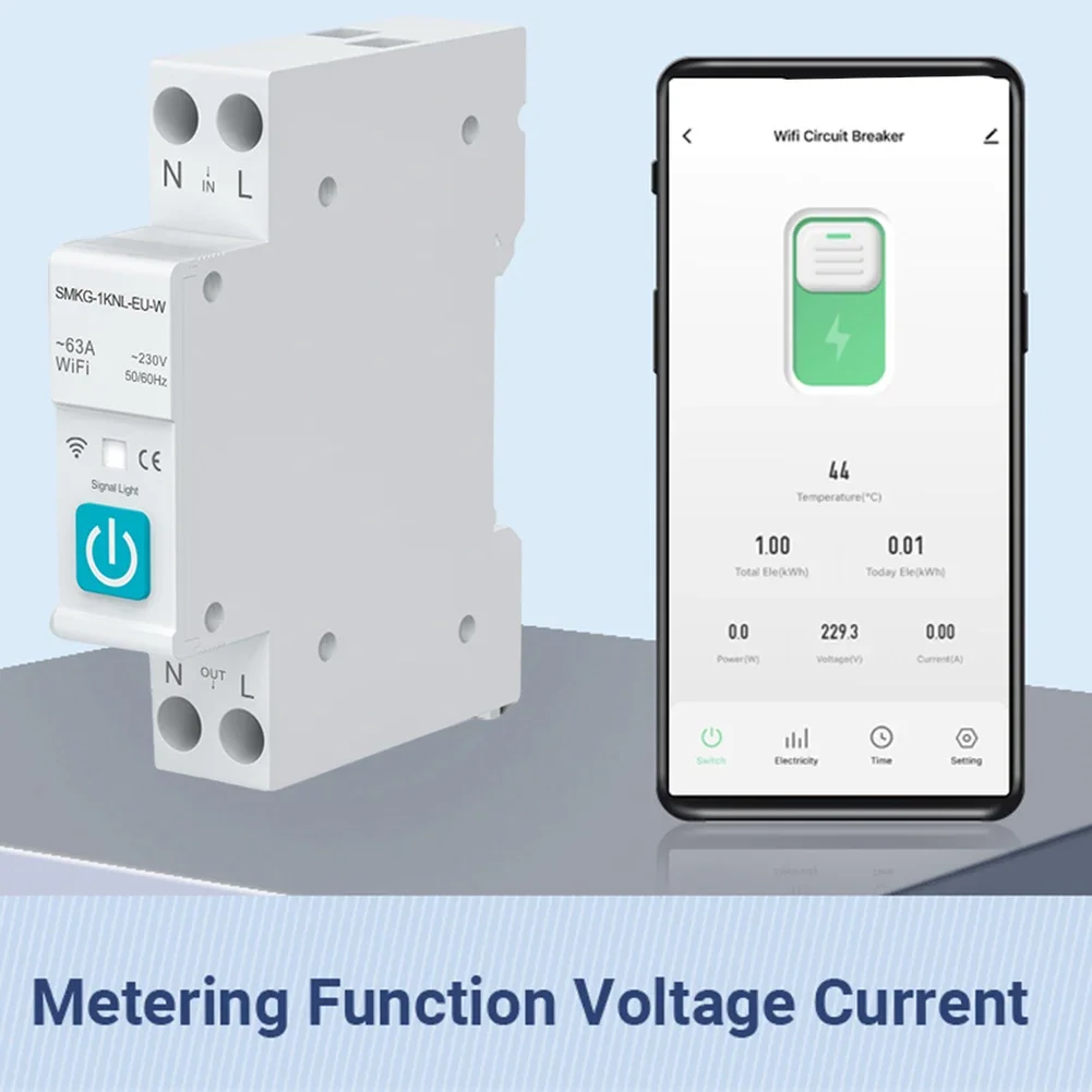 Compatível com tuyas wifi disjuntor inteligente 1p din-trilho montado interruptor de controle remoto disjuntor inteligente circuito inteligente