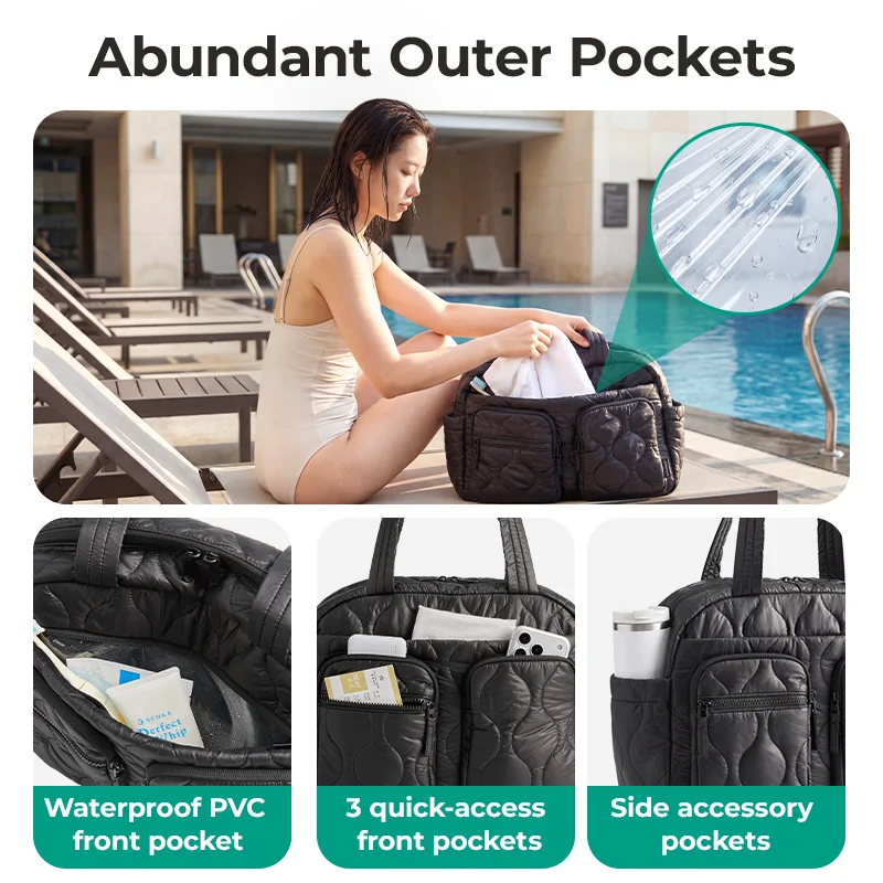 BAGSMART Tote Bag for Women Casual Sling Shoulder Handbag Waterproof hobo bags Fits 13'' Laptop for Travel Workout College view 6