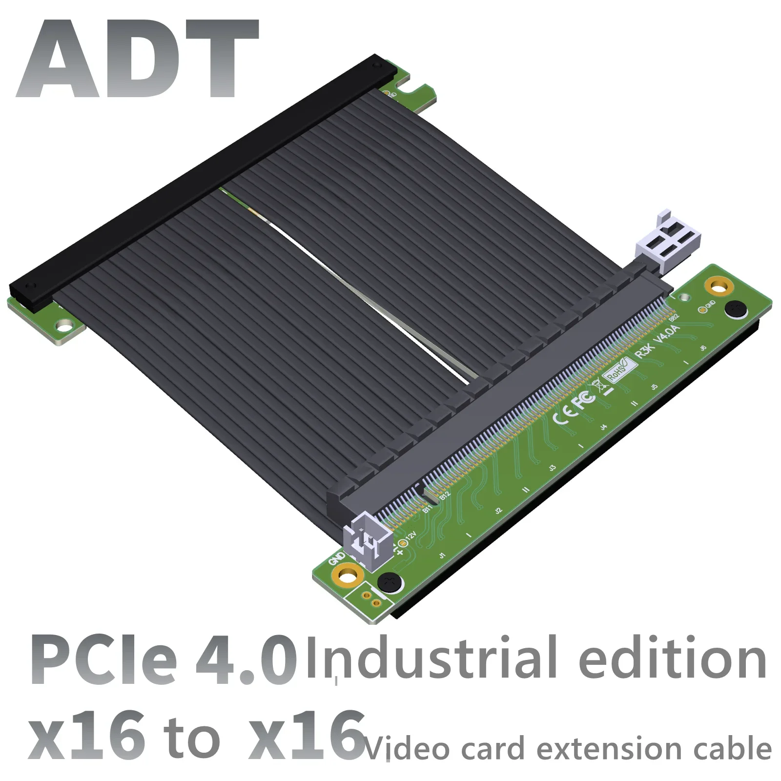 Video card extension cable dual reverse PCIe 4.0 x16 full-speed stable chassis customized by seller  A4 ITX custom chassis