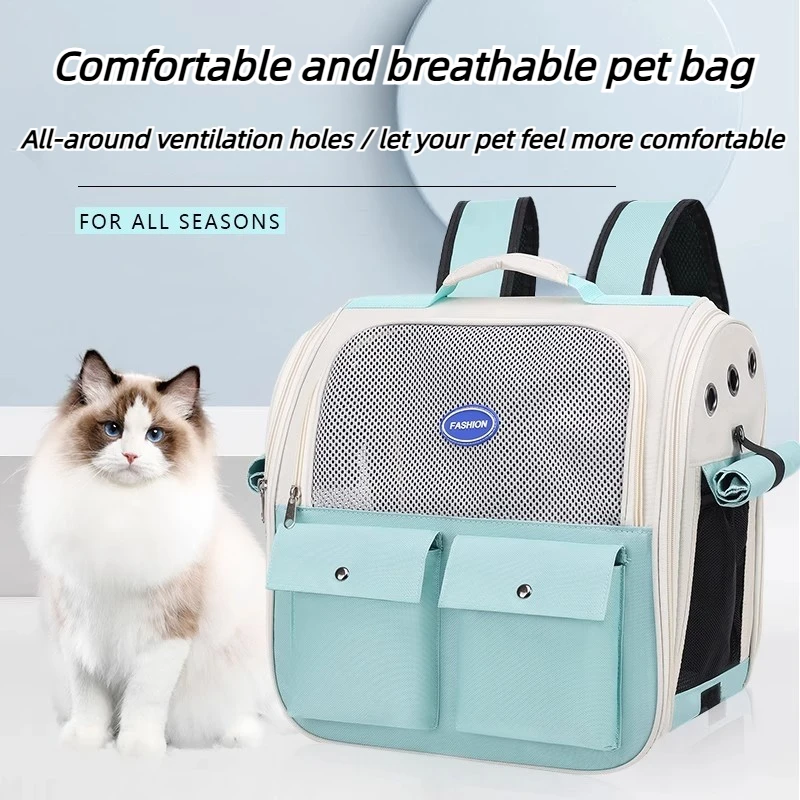 

Cat Bag Out Portable Large-capacity Pet Bag Shoulder Transparent Four-season Universal Breathable Hollow Cat Dog Bag