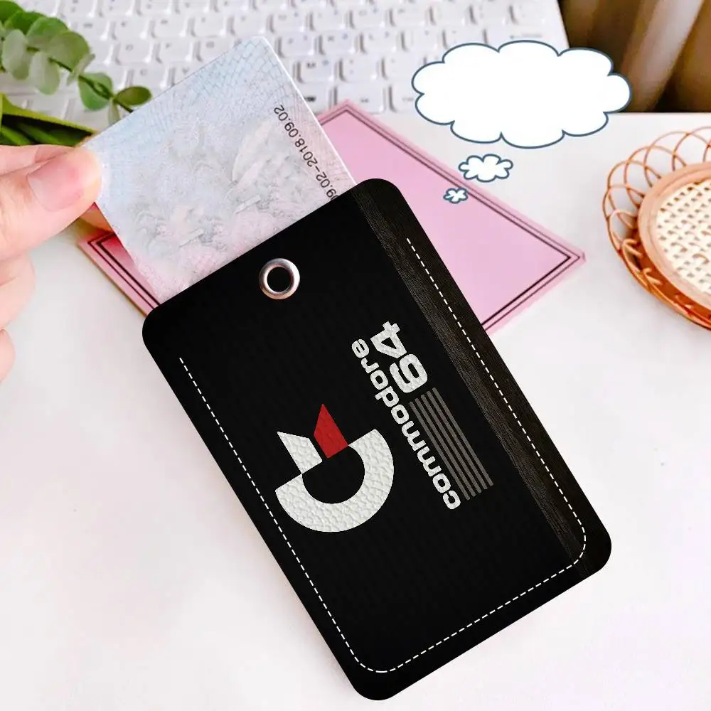 Rétro marchandise 64 1Pc étui pour carte d'accès porte-carte en cuir porte-clés porte-clés étiquettes d'accès porte-carte d'identité étui porte-clés