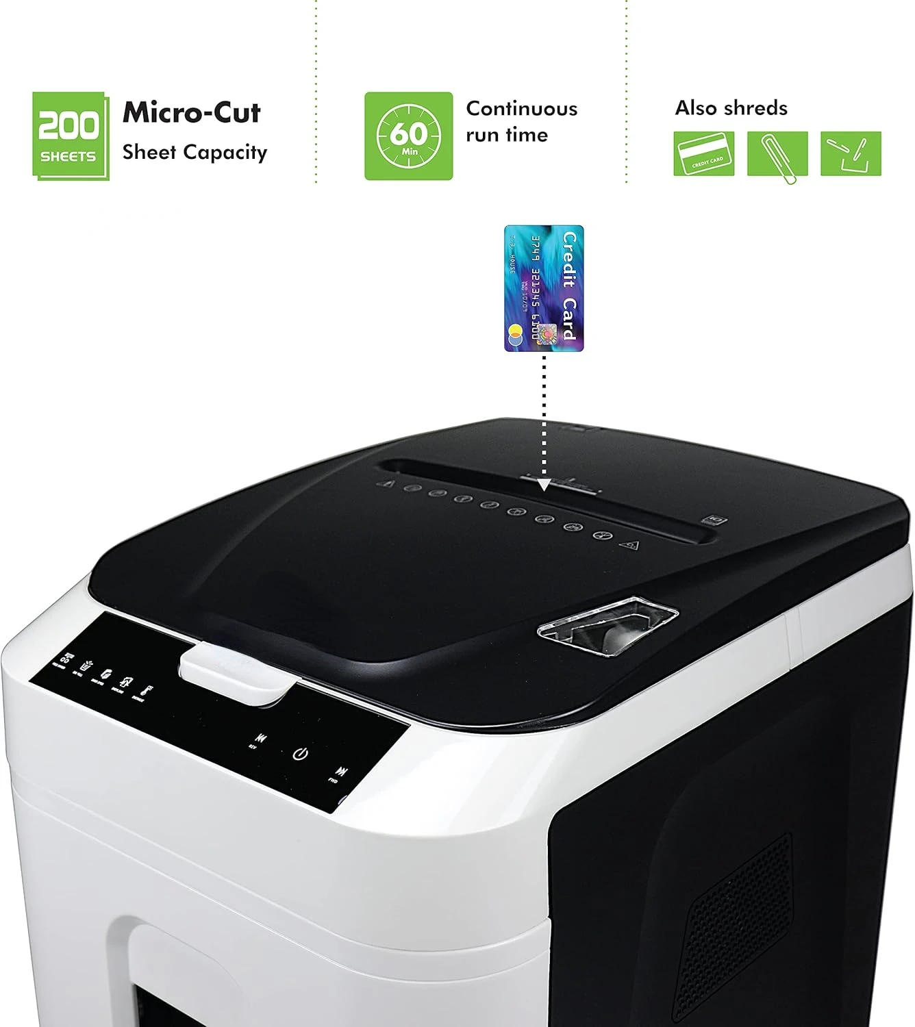 Commercial Grade 200-Sheet Auto Feed High Security Micro-Cut Paper Shredder/ 60 Minutes/Security Level P-5