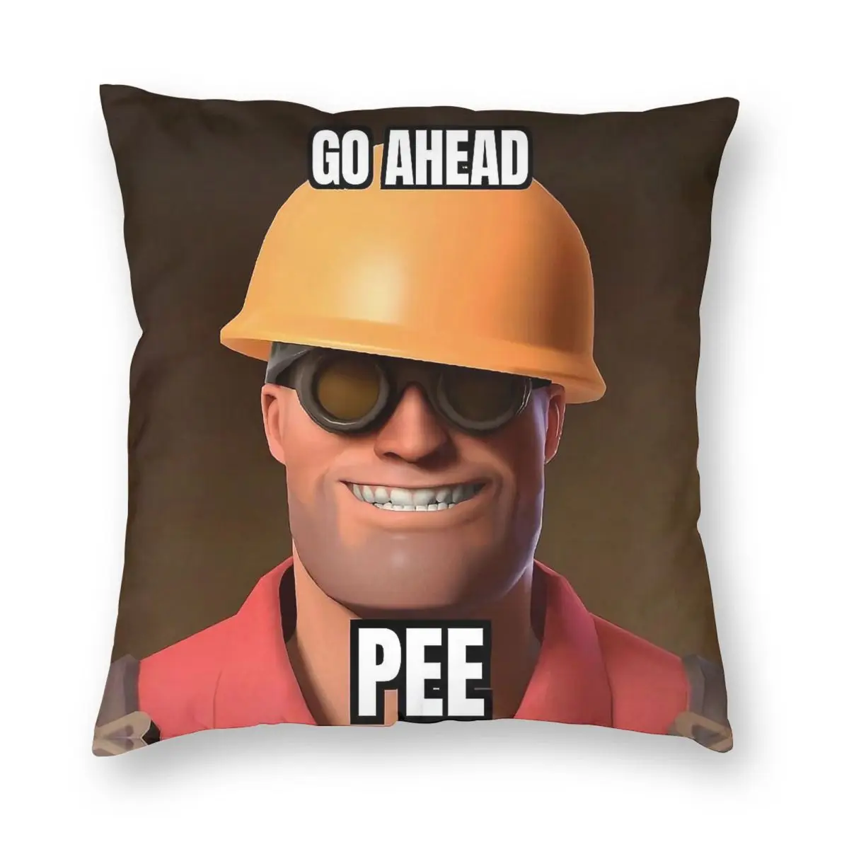 غطاء وسادة مربع للتبول من Team Fortress Go Ahead مصنوع من البوليستر والكتان المخملي وغطاء وسادة للغرفة المزخرف بسحاب إبداعي