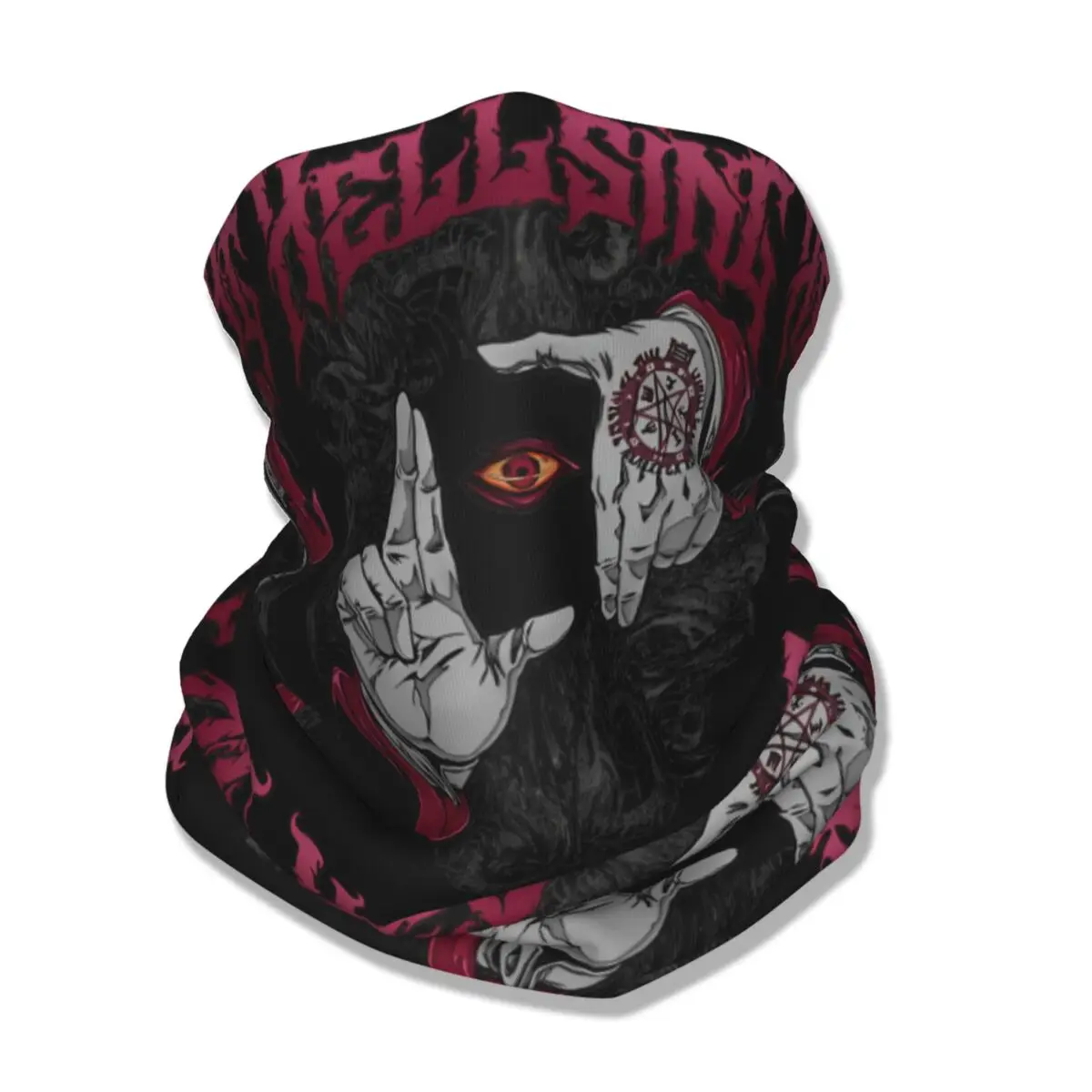 Hellsing Dark Gothic Art Bandana Neck Gaiter Printed Vampire Face Scarf Multi-use Headband Riding for Men Women Adult Winter