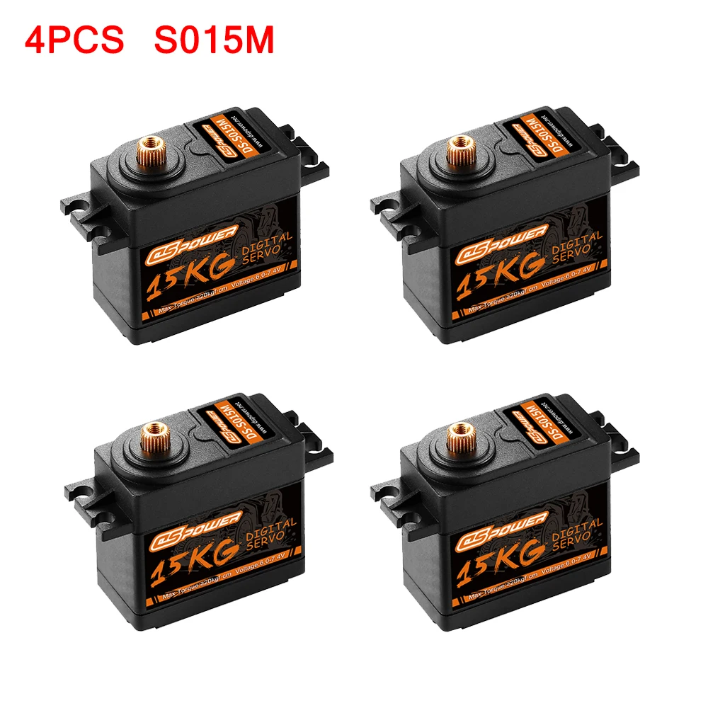 Dspower 15Kg Metalen Versnelling Digitale Servo Korte Body Standaard Groot Koppel Laag Profiel Voor 1/8 1/10 Rc Auto Robot Arm Axiaal Vliegtuig