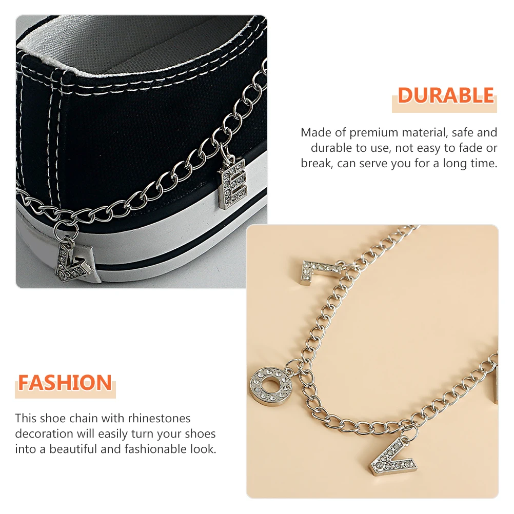 

Rhinestones Shoe Chain Women Girls Alloy S Charm Decoration Crystal Rhinestone Shoelace Sneakers Accessories Gift