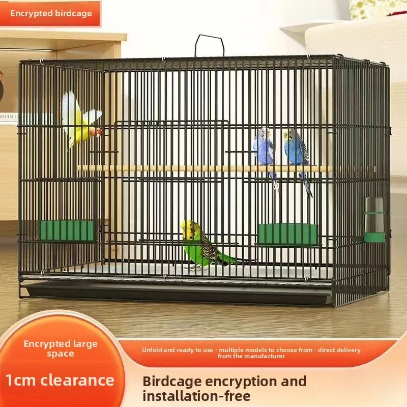 

Bird cage parrot bird cage extra large household full set of folding tiger skin starling peony breeding [manufacturer]