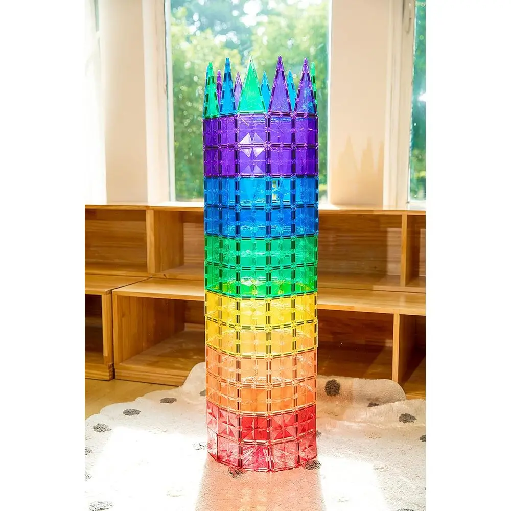 Authentic STEM Magnetic Building Blocks - 182PCS Premium MagnetTiles for Kids Ages 3-8