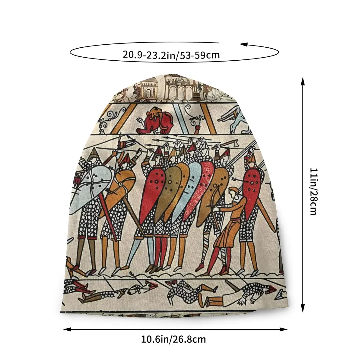 Bonnet Hats Men Thin Skullies Beanies Hat THE BAYEUX TAPESTRY BATTLE OF HASTINGS NORMAN KNIGHTS Cap Design Caps