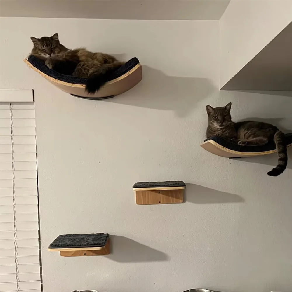 Muebles de pared para gatos – Rascador, hamaca y estantes de escalada - imagen 3