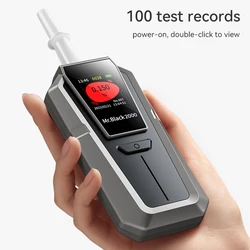 ZW Portable Mouthpiece Police Digital Display Breath Analyzer Alcohol Tester Breathalyzer for personal black cat 2 OE M