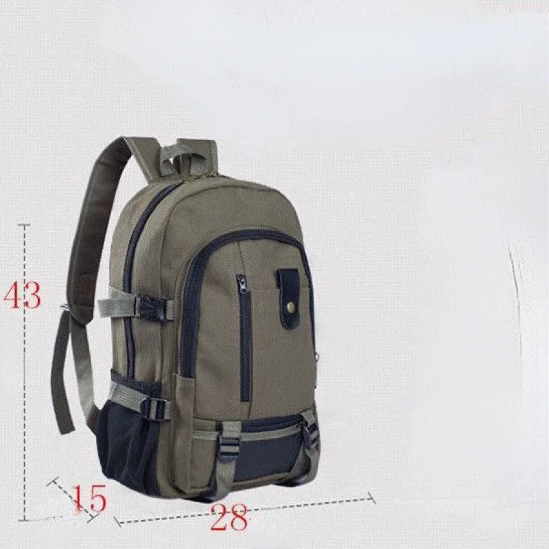 Mochila masculina de lona de grande capacidade mochila de alpinismo mochila de escola secundária viagem ao ar livre para campismo, 2023