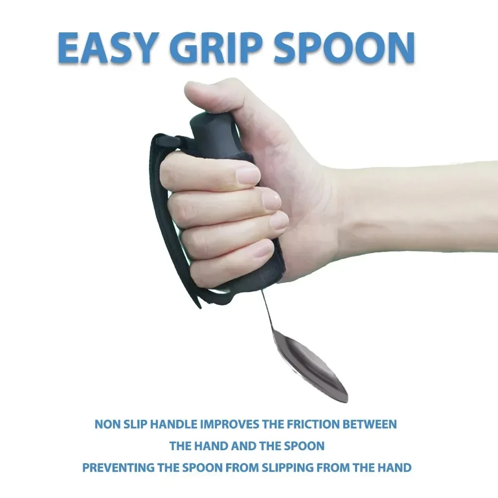 

Adjustable Strap Adaptive Utensils Easy Grip Antislip Handles Handicap Support Special Supply Spoon Hand Tremors Patient Elderly