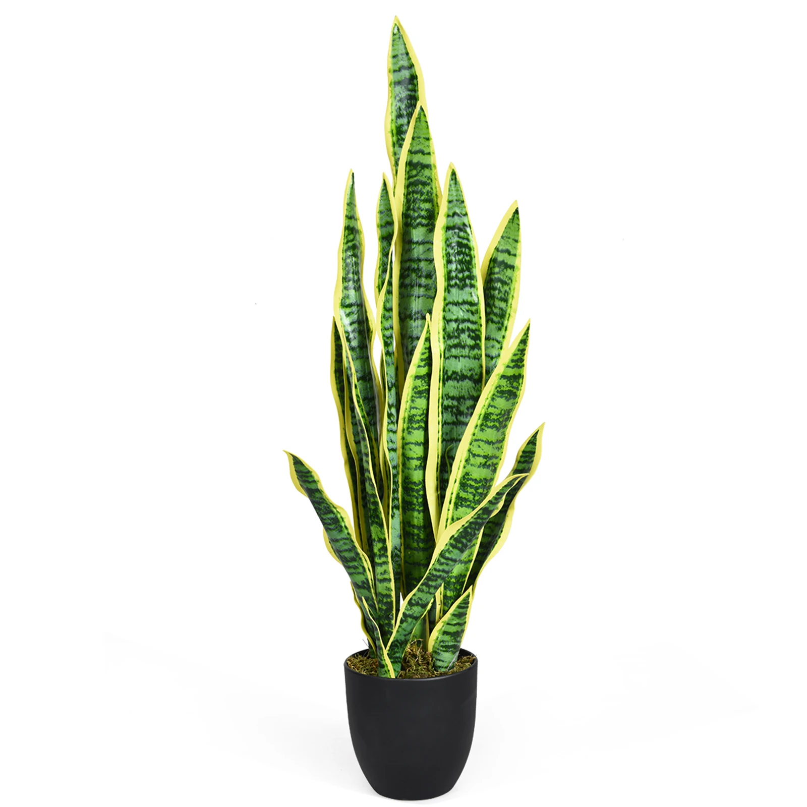 Art plant Sansevieria Artificial Snake plant 90 cm Room plant with Stable Pot & 20 Leaves plant for