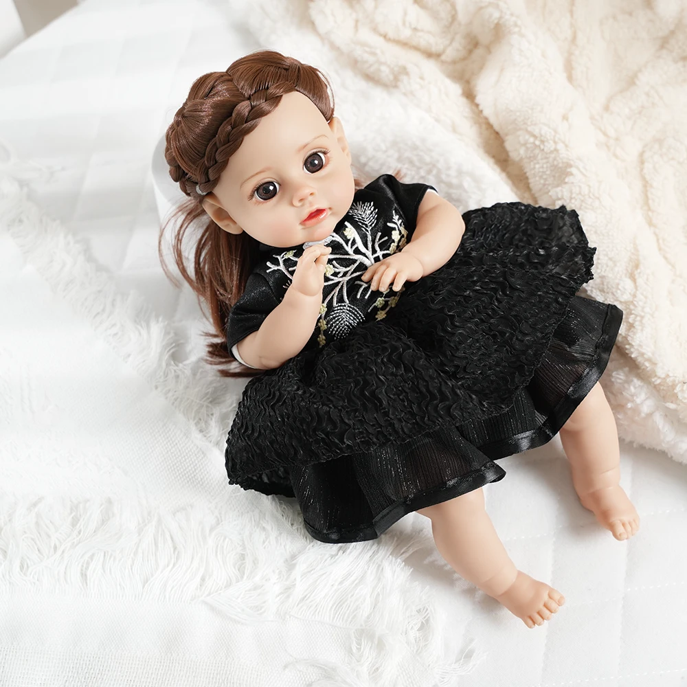 Newborn Finished Doll Bebe Reborn Doll 14 Inch Cute Face Cotton Body DIY Collect Fashion Doll Real Doll Kids Gift