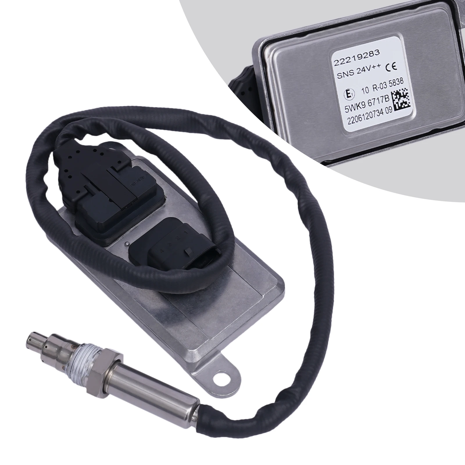 24V Nox Sensor for Volvo Renault Truck Easy to Replace Sensors with 4 Pins Environmental-friendly NOx Sensor Direct Replacement