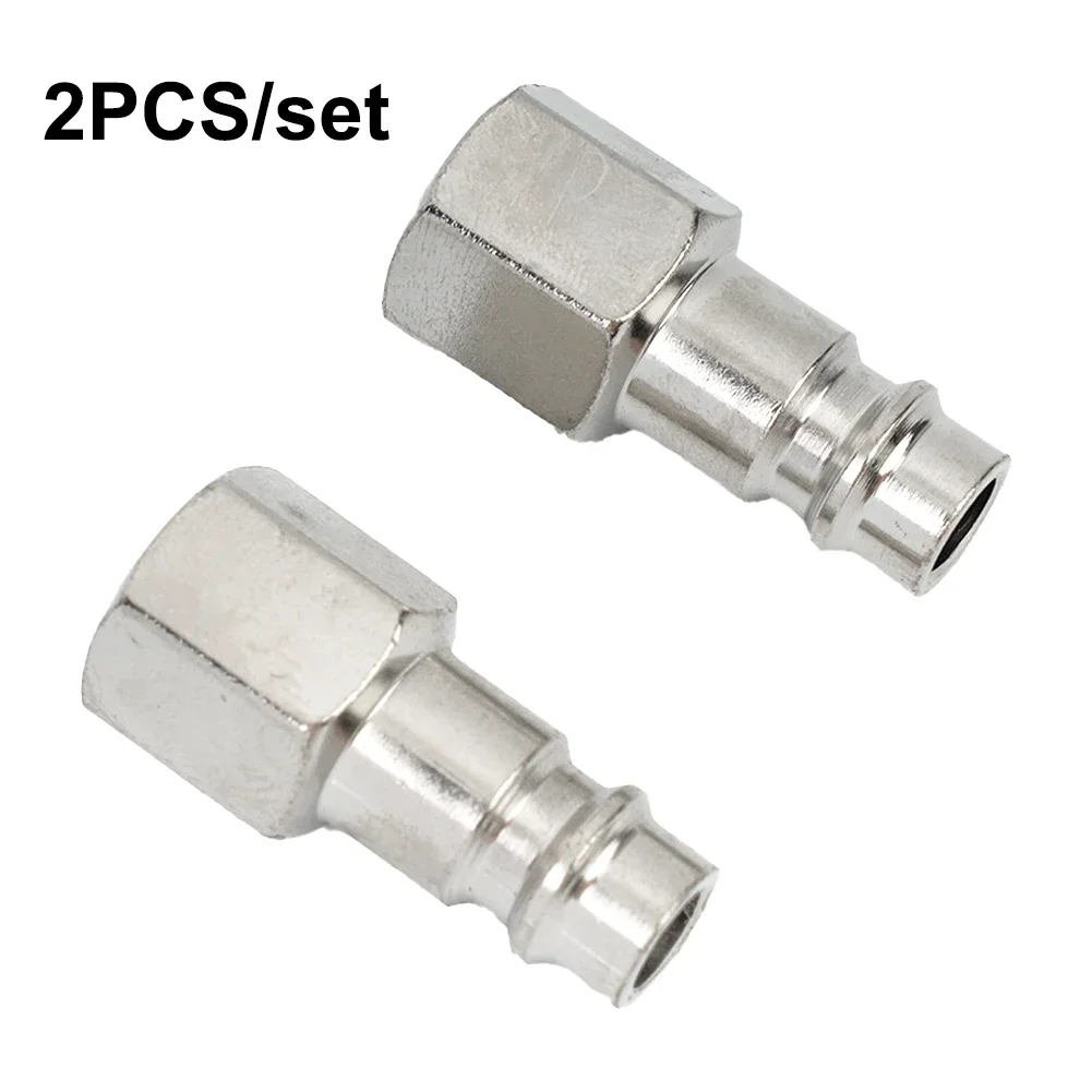 2pcs Pneumatic Fittings Euro Compressor Air Line Coupler Connector Fitting Air Compressor 1 4 Female Thread Quick Connect