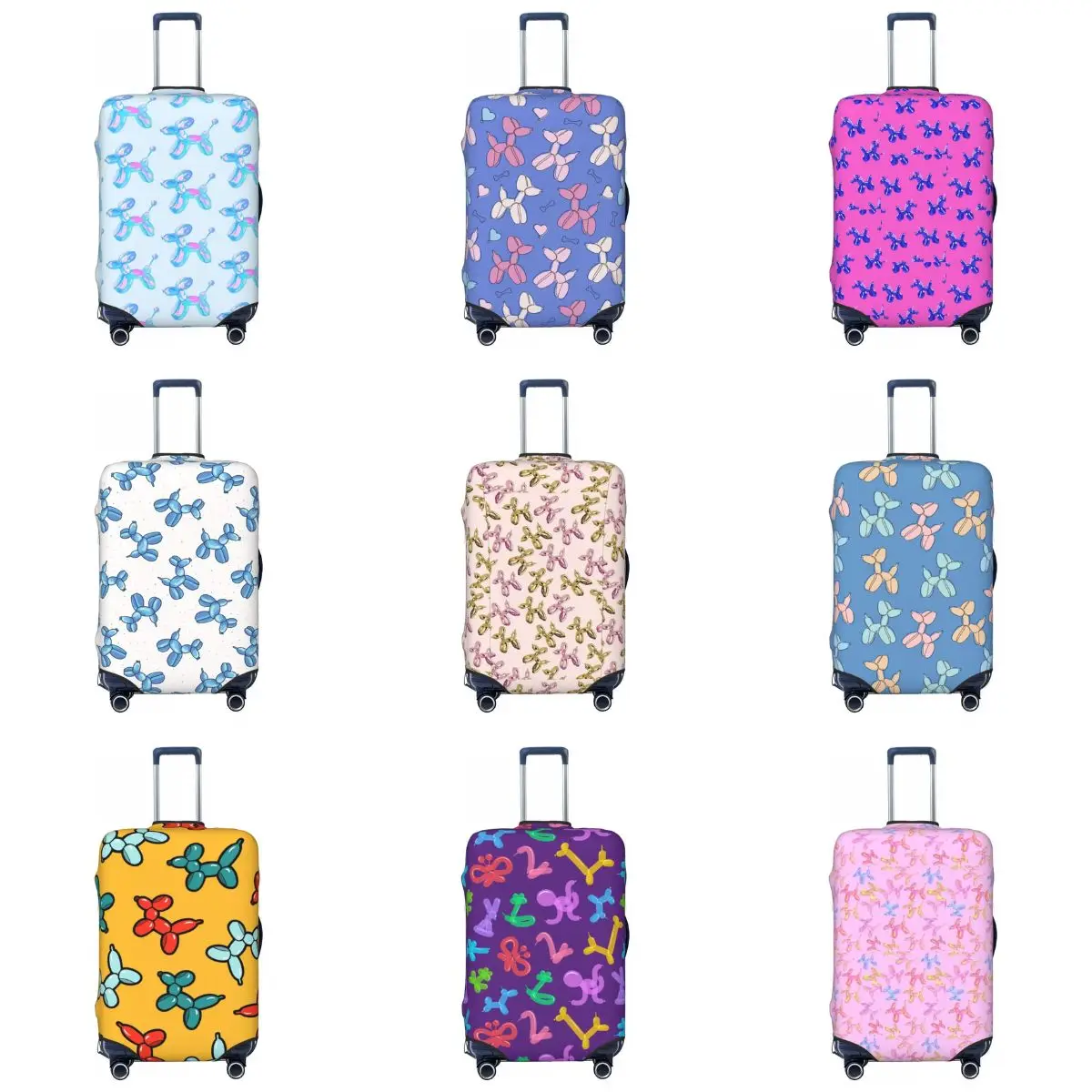 

3d Blue Dog Balloon Suitcase Cover Animal Print Trending Practical Cruise Trip Protector Luggage Case Vacation