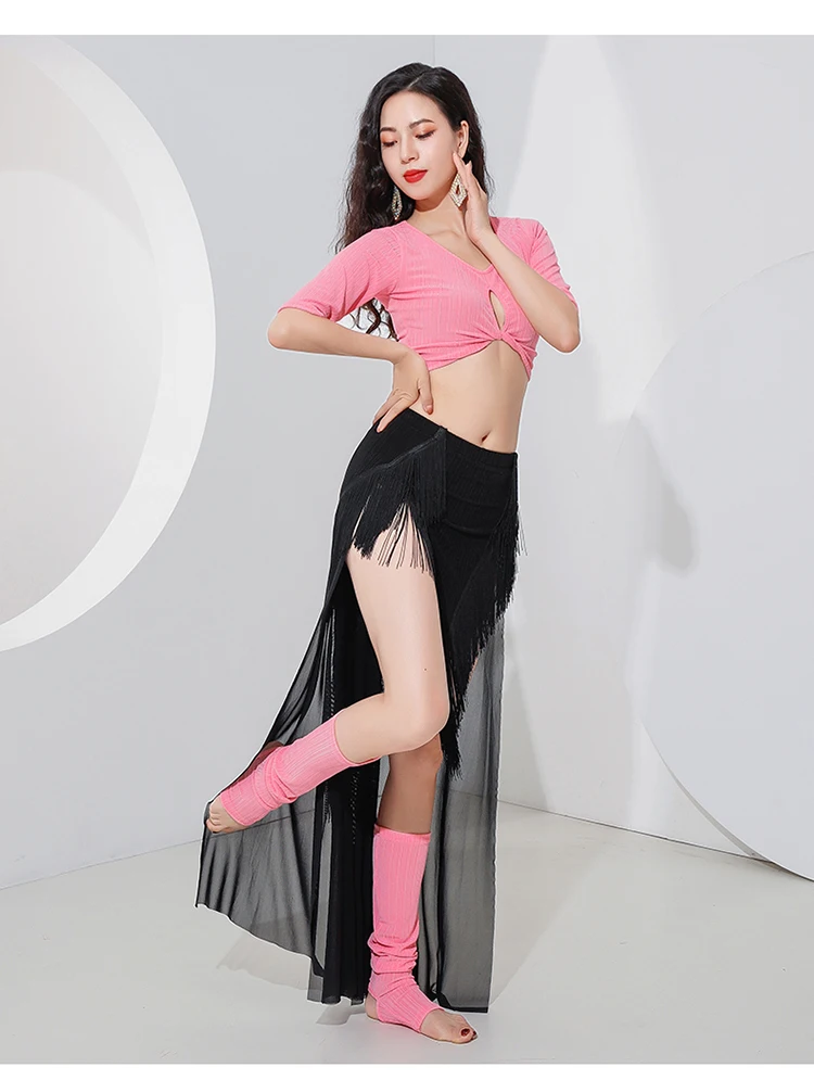 Women Oriental Practice Dancewear Set Professional Bellydance Costume Belly Dance Top Fringe Tassel Skirt Outfit Clothes