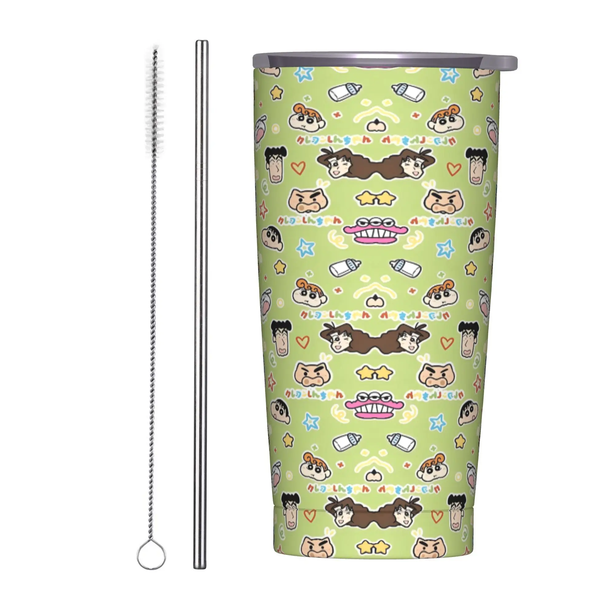 

Crayons Shin-chans Stainless Steel Tumbler Camping Thermal Mug With Straws and Lid 20oz Car Mugs Hot Drinks Water Bottle