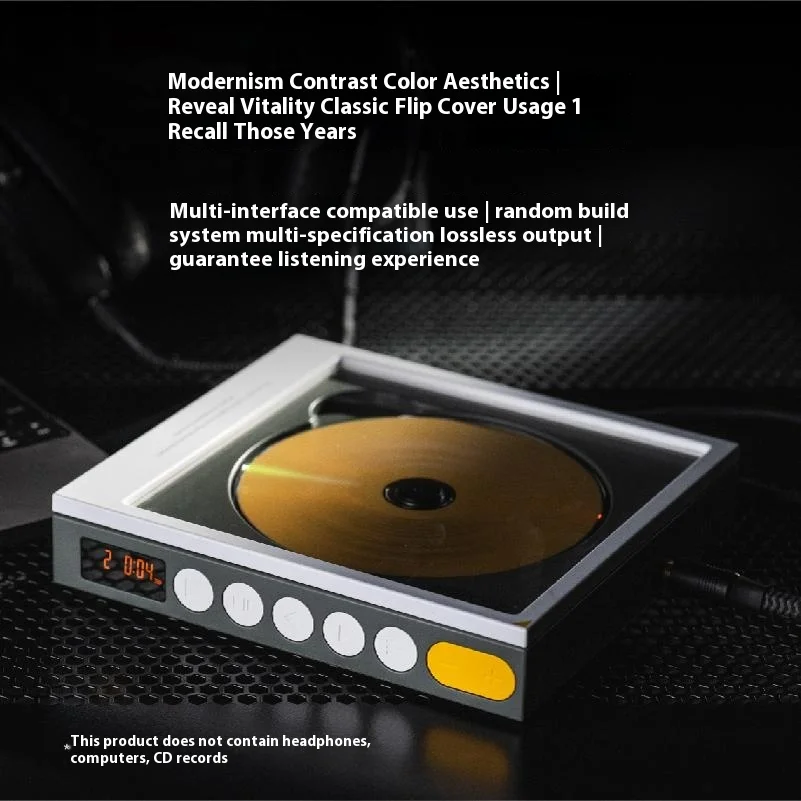 Portable HiFi CD Player with Dual Mode Desktop and Water Moon Dream design