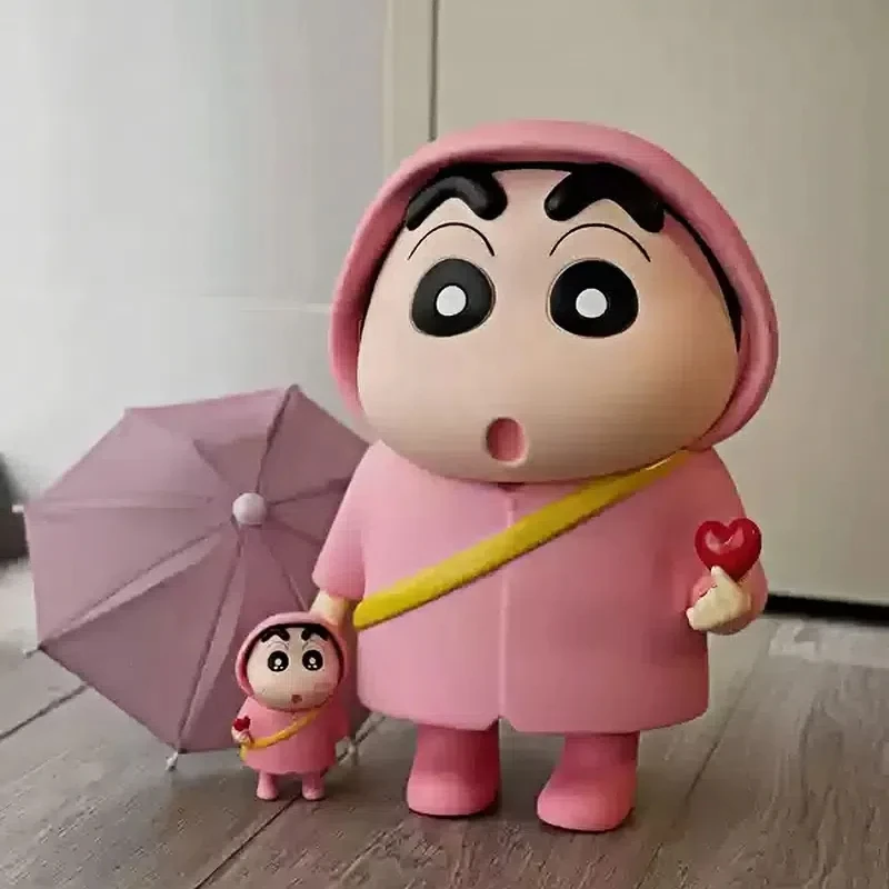 40 cm Crayon Shin-Chan grand imperméable Figure série modèle voiture ornement poupée Collection décoration Anime limité cadeaux d'anniversaire