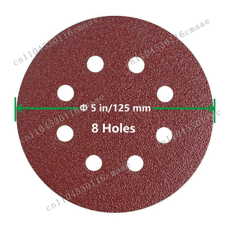 Disc sandpaper 125mm brushed sheet 5 inch 8 hole back velvet disc dry sandpaper sheet.