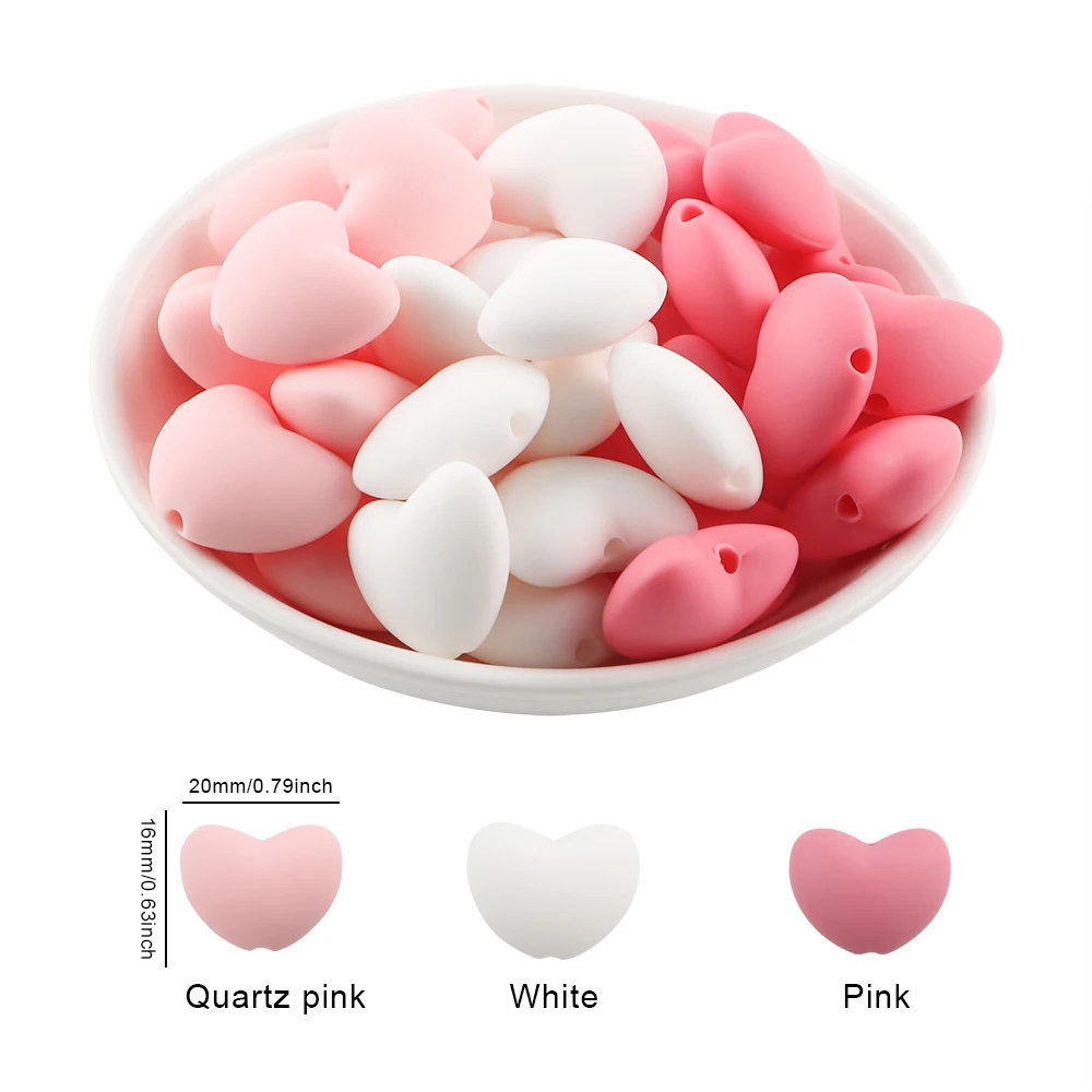 10 Stuks Hot Heart Siliconen Kralen Losse Charme Kraal Diy Ketting Armband Handgemaakte Accessoires Voor Sieraden Maken