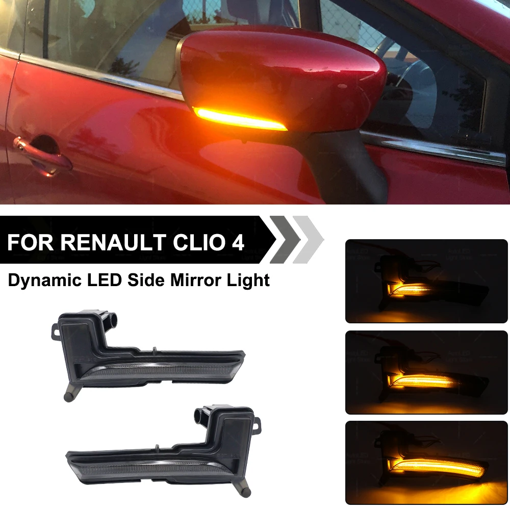 For Renault Clio 4 IV Mk4 Phase 2 For Nissan Micra Plug&Play Dynamic LED Side Mirror Blinker Flowing Turn Signal Light Lamp